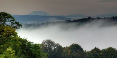 Vue d'Ussel sur les monts d'Auvergne